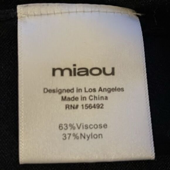 Miaou Eros Black Cutout Long Sleeve Thin Knit Mock Neck Sweater Top - Picture 6 of 8